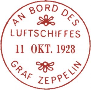 Razítko letecké pošty Zeppelin.