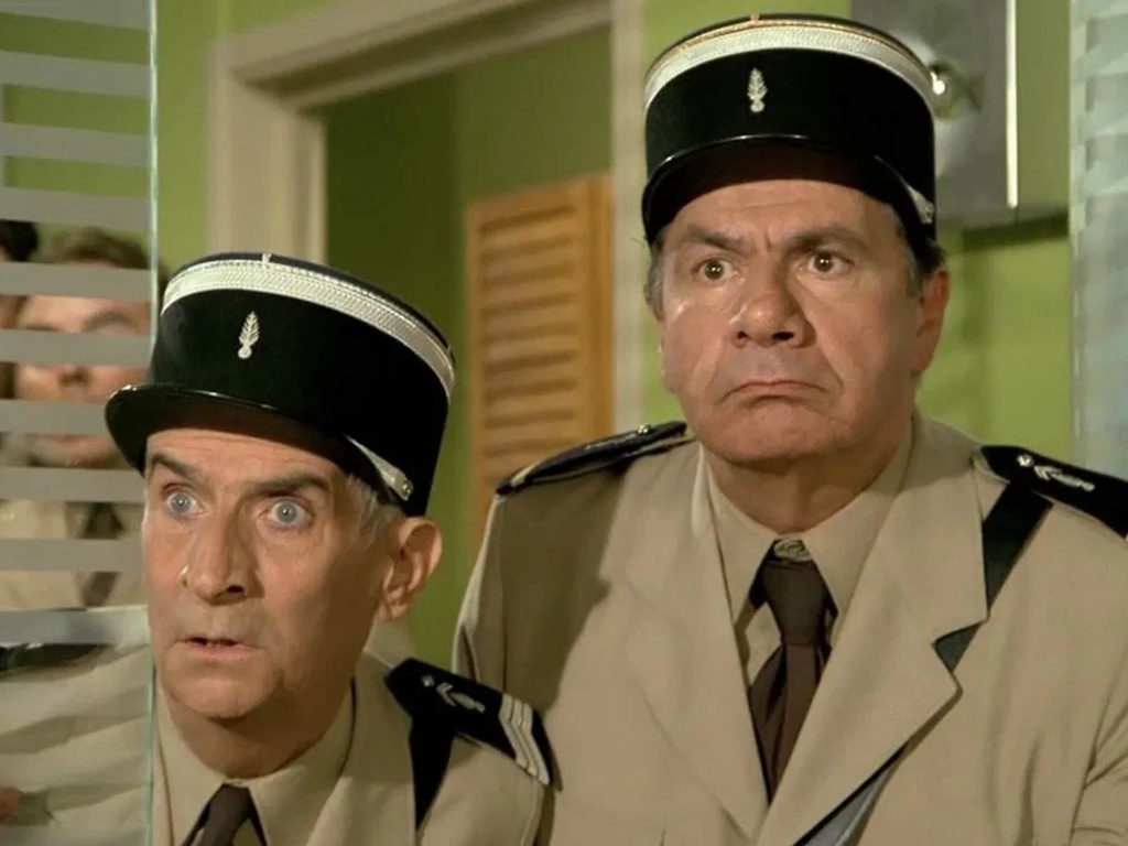 Michel Galabru a Luis de Funes ve filmu Četník ze Saint Tropez.